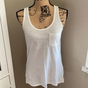 LOFT White Racerback Tank with Pocket